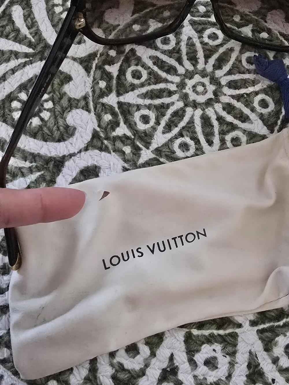 Louis Vuitton Vintage Wide Sunglasses With Glitter Detail
